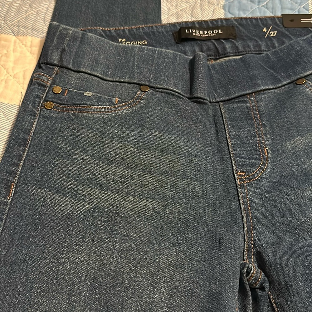 New Liverpool women’s denim leggings size 4/27 - Picture 8 of 14